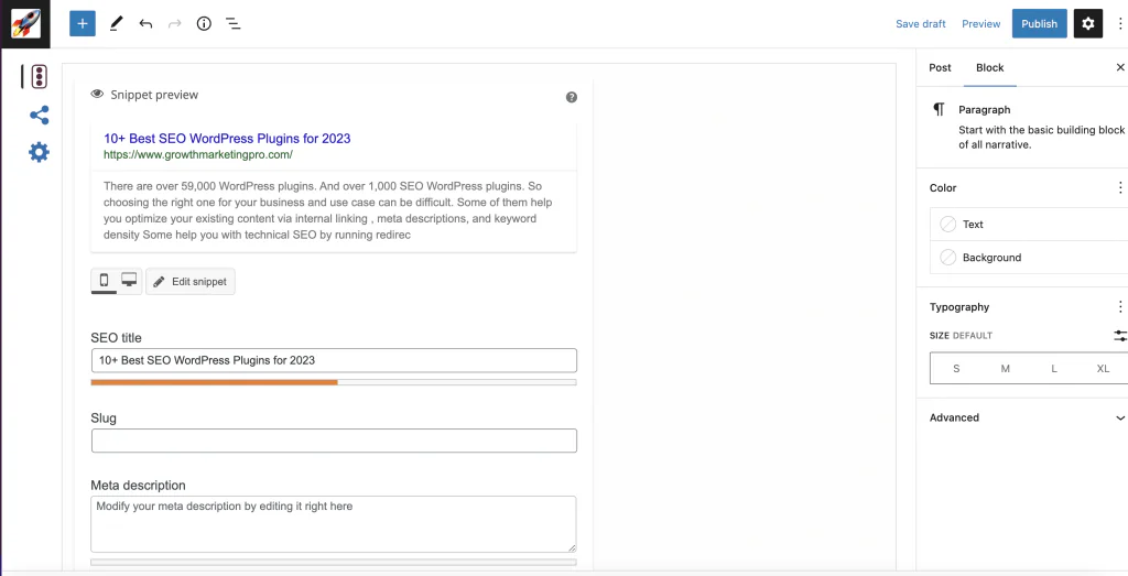 Yoast SEO plugin screenshot